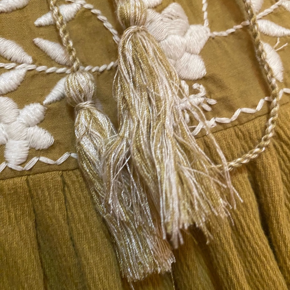 Lucky Brand Olive Floral Embroidered Blouse - Picture 6 of 9